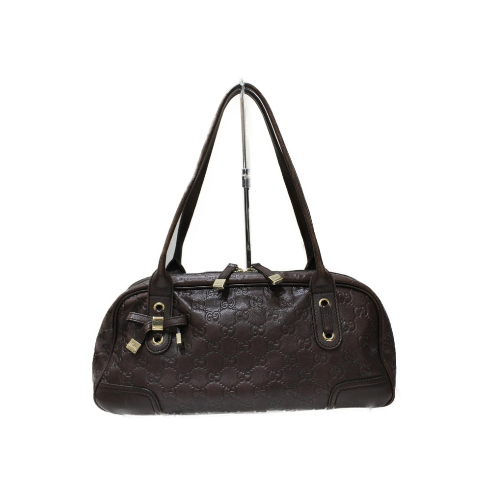 GUCCI handbag leather brown Guccissima